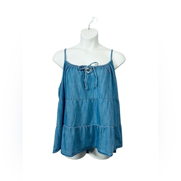 NWOT, Old Navy, Plus Size Tiered Jean Cami Swing Top, 2X, Blue - Picture 3 of 9